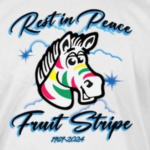Rest In Peace Fruit Stripe 19692024 Retro Nostalgic Collector Classic Tribute 05 - Picture 2 of 5